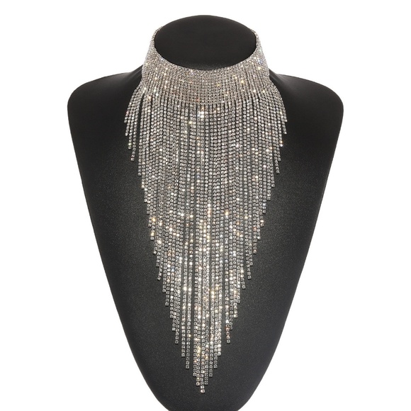 Y2k Diamond Choker 🌟Iced Out Statement Necklace 🌟Fashion Blogger Fave - Picture 2 of 3